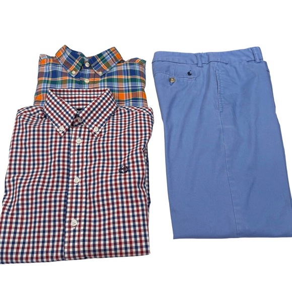 Ralph Lauren Boys 3 PCS Set 2 Button Down Shirts 1 Pair Chinos Sz 14-16